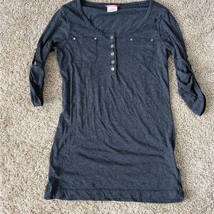 Y2K Grey UnionBay Henley Top